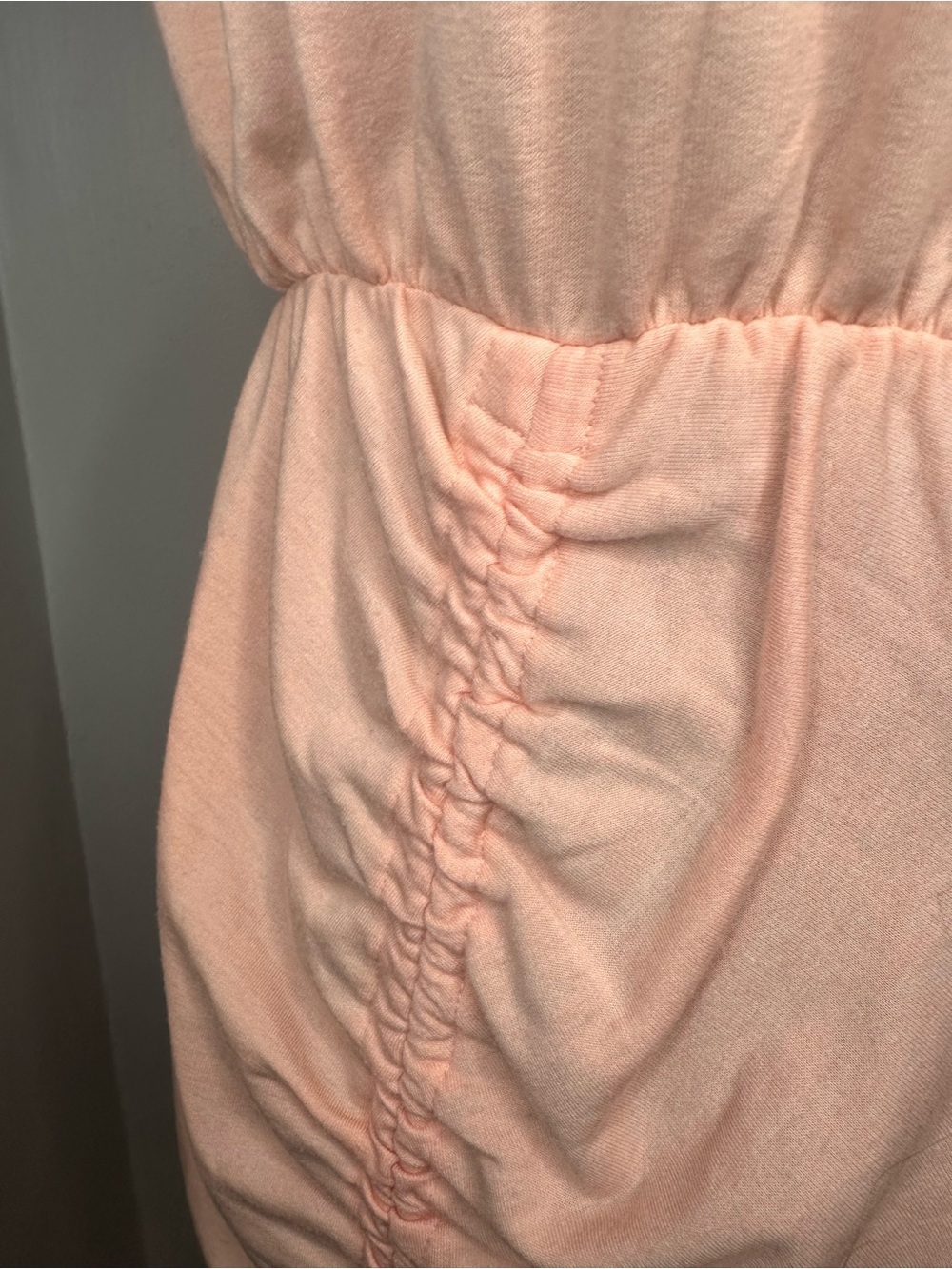 Express Peach Ruched Side-Drawstring Mini Dress - Picture 8 of 10
